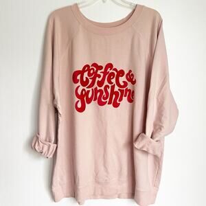 Wildfox Coffee & Sunshine Sweatshirt XL Pink